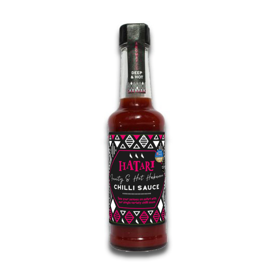 Bottle of Hatari Hot Sauce
